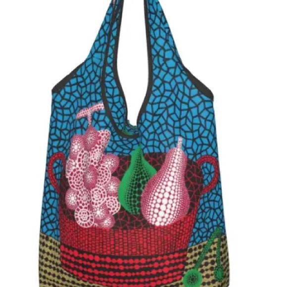 LAST 1- YAYOI KUSAMA LARGE COLORFUL SHOPPER BAG - Picture 2 of 11